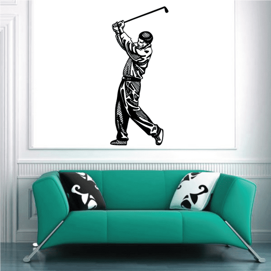 Image of Golfer Wall Decal - Vinyl Decal - Car Decal - CDS012