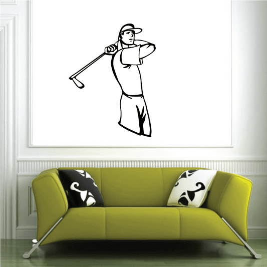 Image of Golfer Wall Decal - Vinyl Decal - Car Decal - CDS019