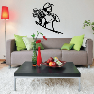 Golfer wall decal vinyl sticker, black golfer silhouette swinging a golf club