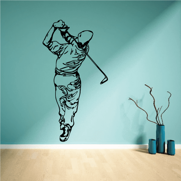 Image of Golfer Wall Decal - Vinyl Decal - Car Decal - CDS065