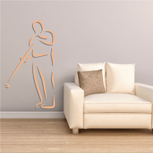 Image of Golfer Wall Decal - Vinyl Sticker - Car Sticker - Die Cut Sticker - CDSCOLOR020