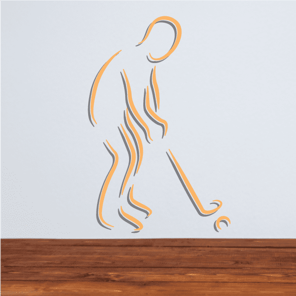 Image of Golfer Wall Decal - Vinyl Sticker - Car Sticker - Die Cut Sticker - CDSCOLOR022