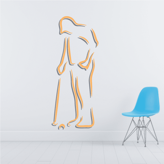 Image of Golfer Wall Decal - Vinyl Sticker - Car Sticker - Die Cut Sticker - CDSCOLOR039