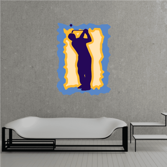 Image of Golfer Wall Decal - Vinyl Sticker - Car Sticker - Die Cut Sticker - CDSCOLOR048