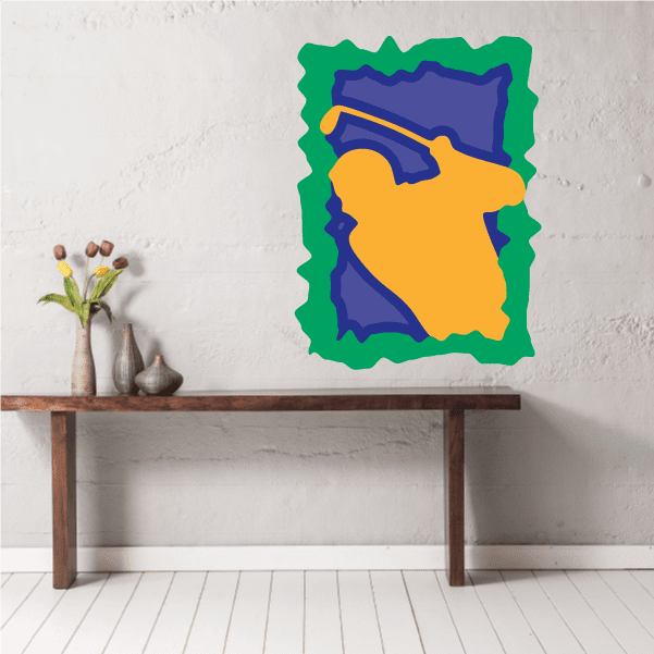 Image of Golfer Wall Decal - Vinyl Sticker - Car Sticker - Die Cut Sticker - CDSCOLOR051