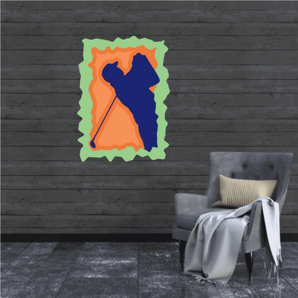 Image of Golfer Wall Decal - Vinyl Sticker - Car Sticker - Die Cut Sticker - CDSCOLOR055