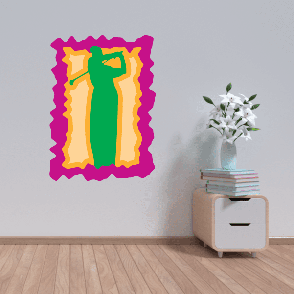 Image of Golfer Wall Decal - Vinyl Sticker - Car Sticker - Die Cut Sticker - CDSCOLOR058