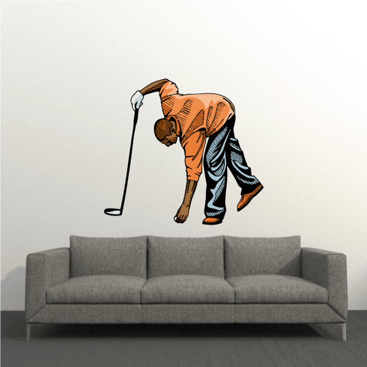 Image of Golfer Wall Decal - Vinyl Sticker - Car Sticker - Die Cut Sticker - CDSCOLOR068