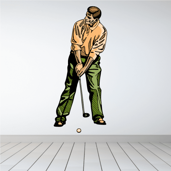 Image of Golfer Wall Decal - Vinyl Sticker - Car Sticker - Die Cut Sticker - CDSCOLOR069