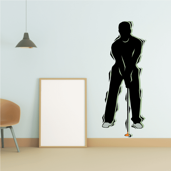Image of Golfer Wall Decal - Vinyl Sticker - Car Sticker - Die Cut Sticker - CDSCOLOR075
