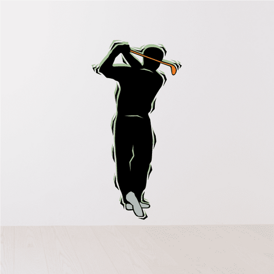 Image of Golfer Wall Decal - Vinyl Sticker - Car Sticker - Die Cut Sticker - CDSCOLOR081