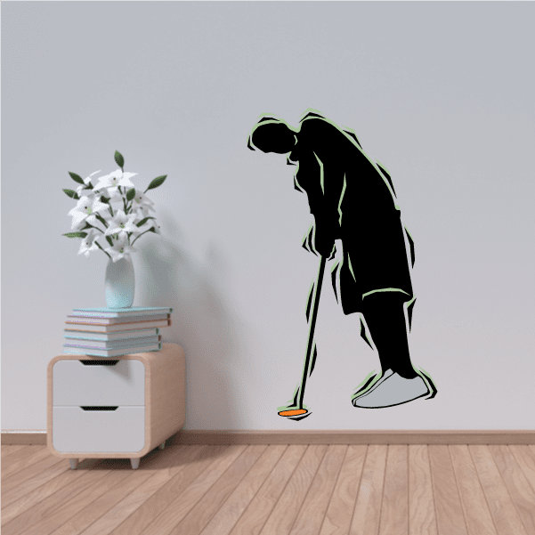 Image of Golfer Wall Decal - Vinyl Sticker - Car Sticker - Die Cut Sticker - CDSCOLOR083