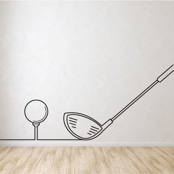 Image of Golfing Line Art Decal