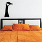 Black goose head decal with open beak