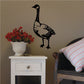 Standing goose decal, black outline on a light surface