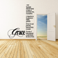 Grace wall decal with black cursive “Grace” lettering