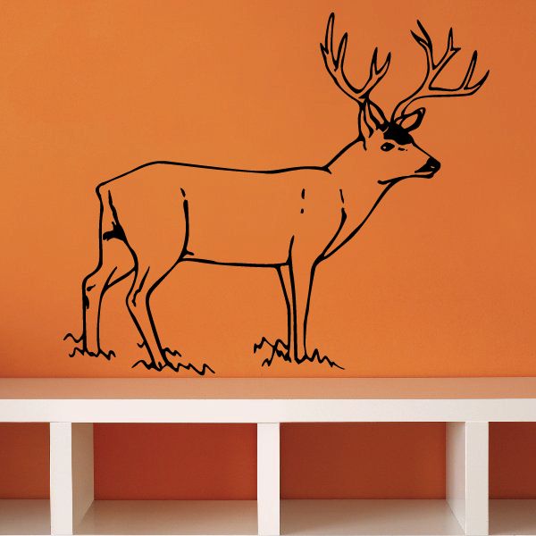 Image of Graceful Buck Caribou Standing Decal