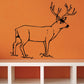 Black standing caribou buck vinyl decal with antlers and grass base