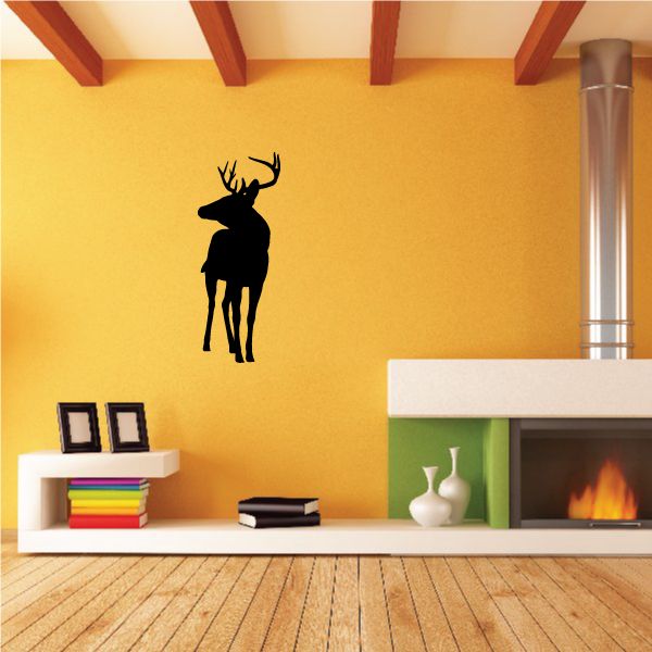 Image of Graceful Buck Deer Turned Head SIlhouette Decal