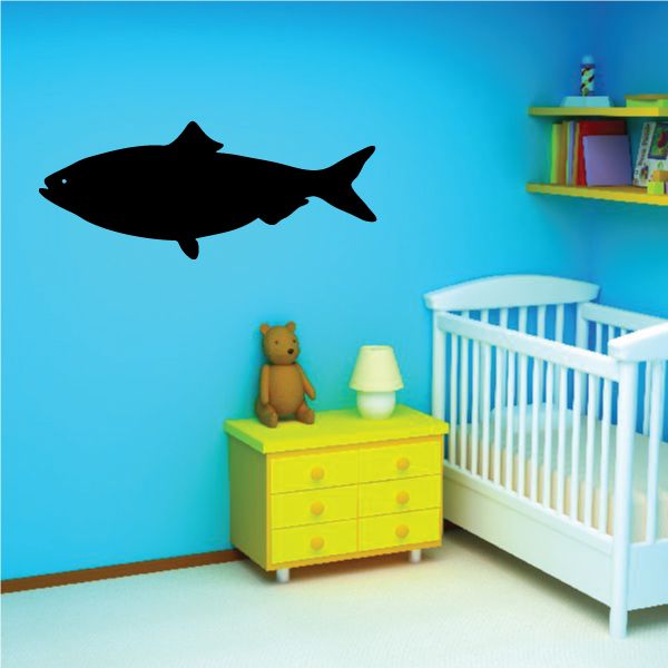 Carp wall decal with dark fish silhouette, single cutout