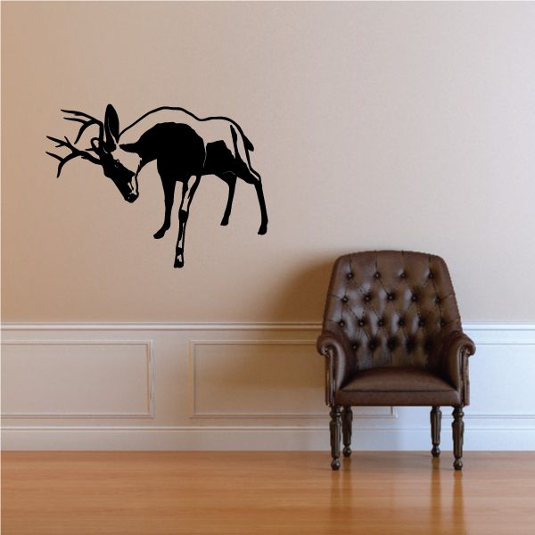 Image of Graceful Deer Buck Attacking Decal