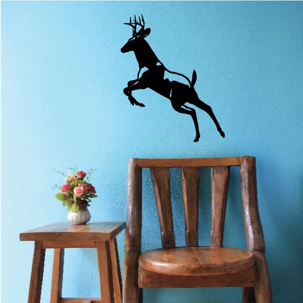 Image of Graceful Deer Buck Leaping Decal