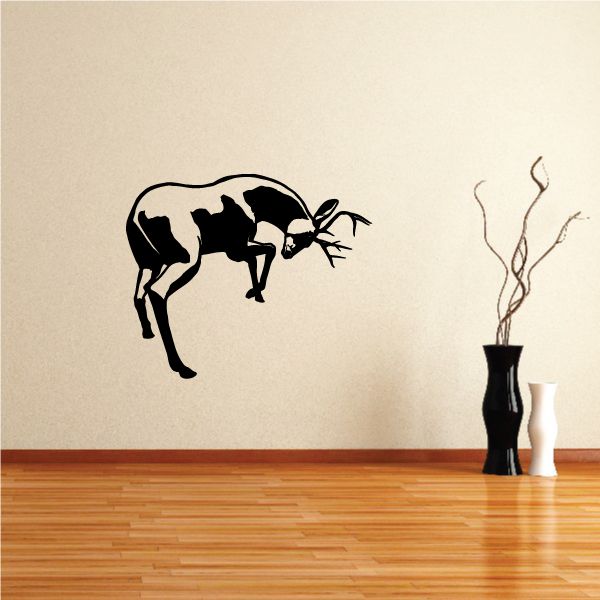 Image of Graceful Deer Buck Pushing Decal