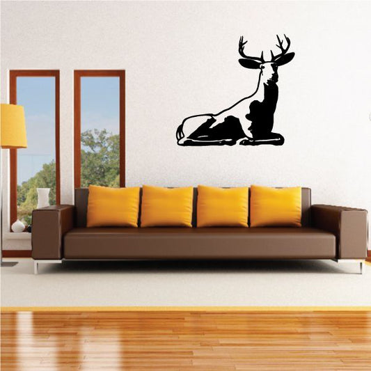 Image of Graceful Deer Buck Sitting Decal