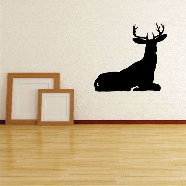 Image of Graceful Deer Buck Sitting Silhouette Decal