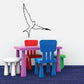 Black flying dove wall decal with open wings and tail
