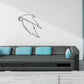 Flying falcon wall decal, black line art with wings spread