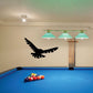 Flying hawk wall decal, black flying bird silhouette