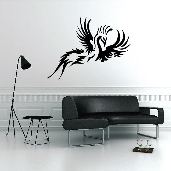 Image of Graceful Flying Peacock Decal