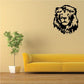 Lion head wall decal with bold black illustration