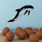 Black and white orca whale swim wall decal silhouette with motion lines