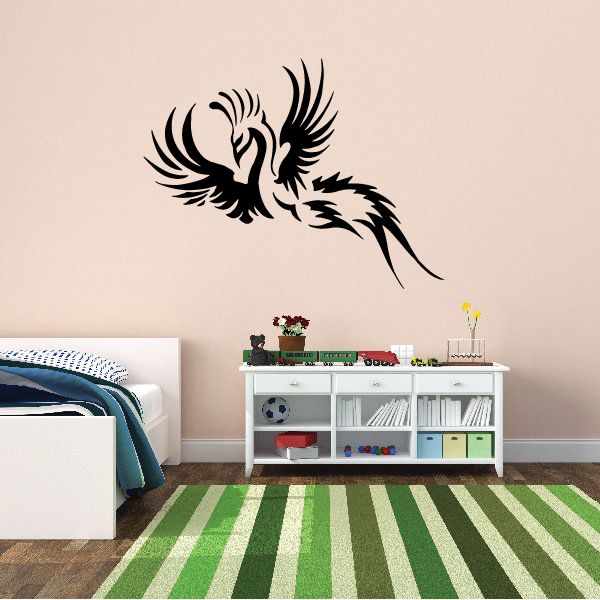 Image of Graceful Peacock Flying Decal