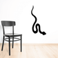 Slithering snake wall decal, black curved design