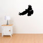Flying dove wall decal, black silhouette soaring on the wall.