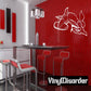 Hammerhead shark wall decal with white outline
