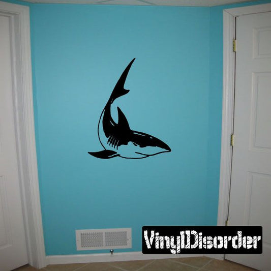 Image of Graceful Turning Blue Shark Decal