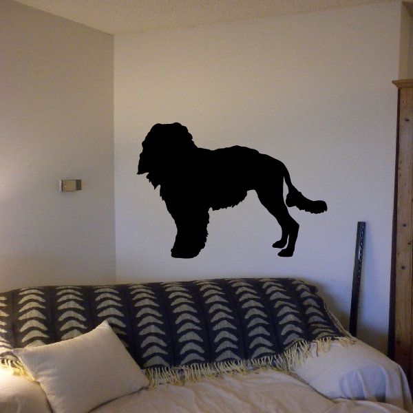 Dog decal with black standing dog silhouette