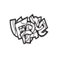 Graffiti dance wall vinyl decal, black and white graphic with stitched style letters