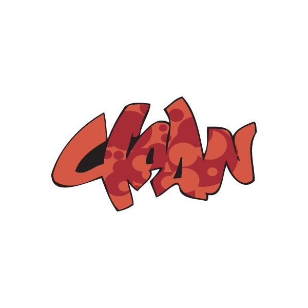 Graffiti vinyl wall decal sticker with red and orange bubble letters