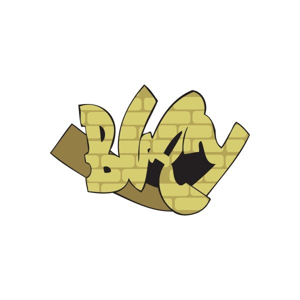 Graffiti wall decal vinyl sticker with olive graffiti letters