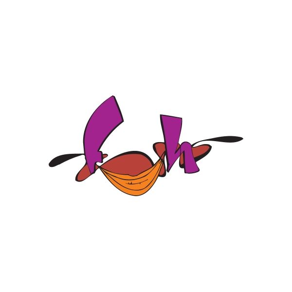 Graffiti vinyl decal sticker with purple wing shapes and orange face design