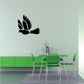 Flying dove wall decal, black bird silhouette with wings spread