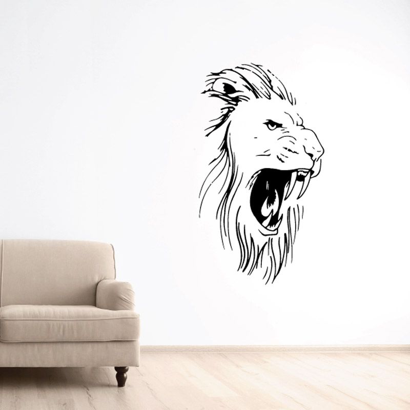 Image of Grand Lion Head Roaring Decal