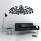 Tribal eagle wall decal, black ornate wings and crest