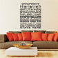 Grandparents house rules word collage decal with stacked black rule text