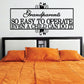 Grandparents wall decal with black decorative text: “So easy to operate…”